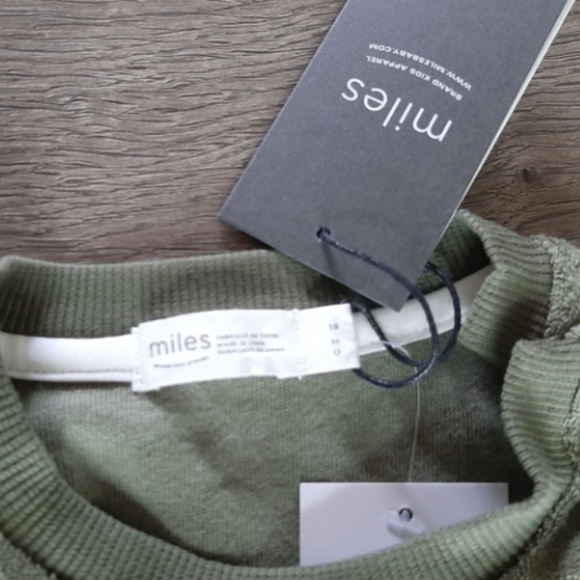 Miles Baby T Shirt Green Terry 12 Months Smore Fun Graphic Tee Short Sleeve New - Picture 7 of 7